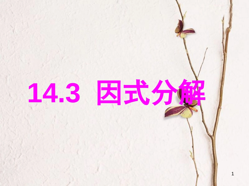 广东省中山市沙溪镇八年级数学上册 14.3 因式分解 14.3.1 提公因式法教学课件 （新版）新人教版_第1页