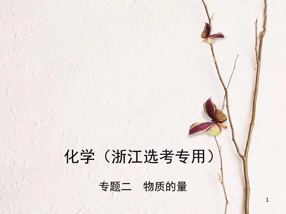 （B版，浙江选考专用）2019版高考化学总复习第一部分专题二物质的量课件_第1页
