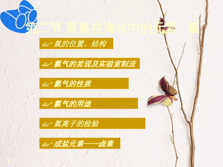 辽宁省北票市高中化学 第四章 非金属及其化合物 4.2 富集在海水中的元素-氯1课件 新人教版必修1_第3页