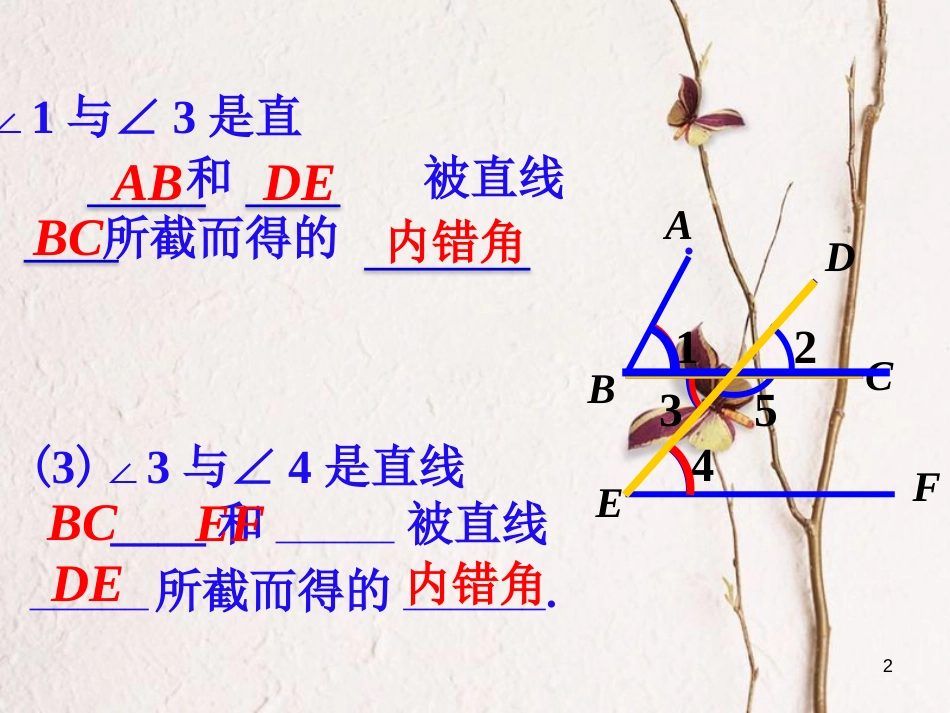 七年级数学下册 9.1 同位角、内错角、同旁内角拓展素材 （新版）青岛版_第2页