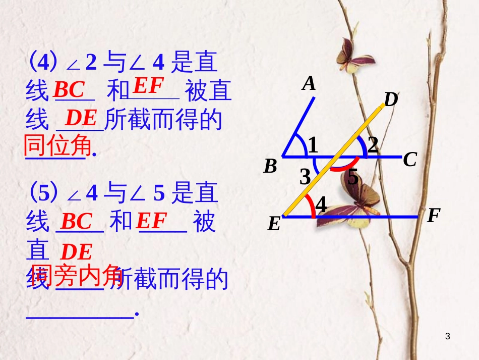 七年级数学下册 9.1 同位角、内错角、同旁内角拓展素材 （新版）青岛版_第3页