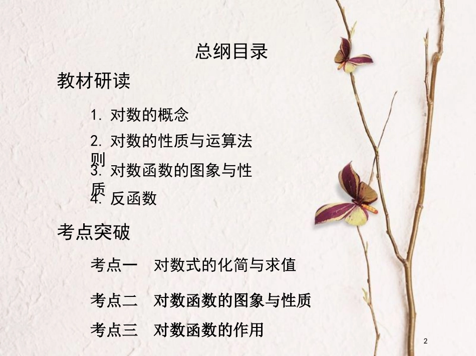 （北京专用）2019版高考数学一轮复习第二章函数第六节对数与对数函数课件理_第2页