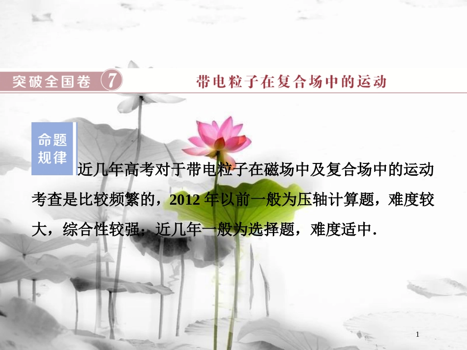（新课标）高考物理一轮复习 第九章 磁场突破全国卷课件_第1页