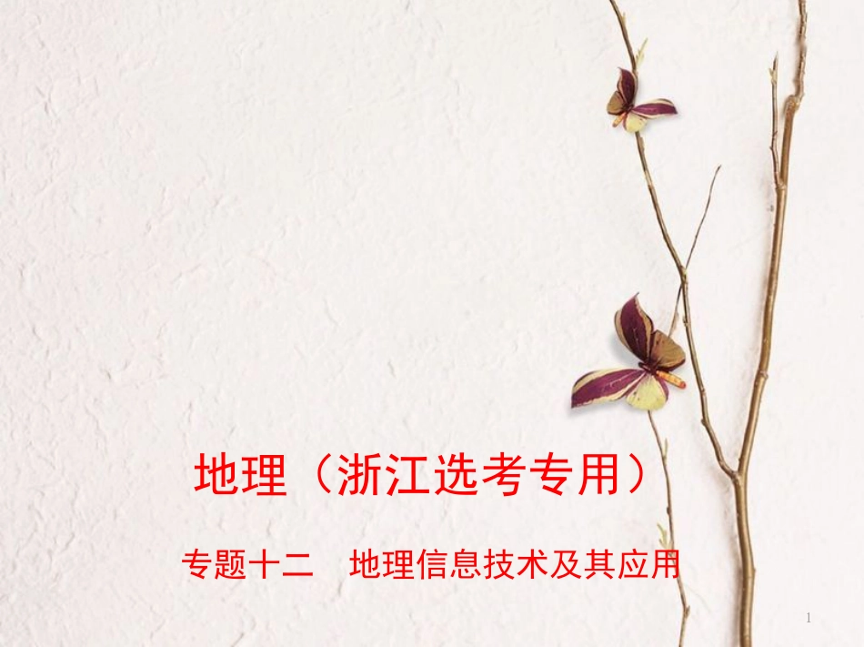 （B版，浙江选考专用）2019版高考地理总复习专题十二地理信息技术及其应用课件_第1页