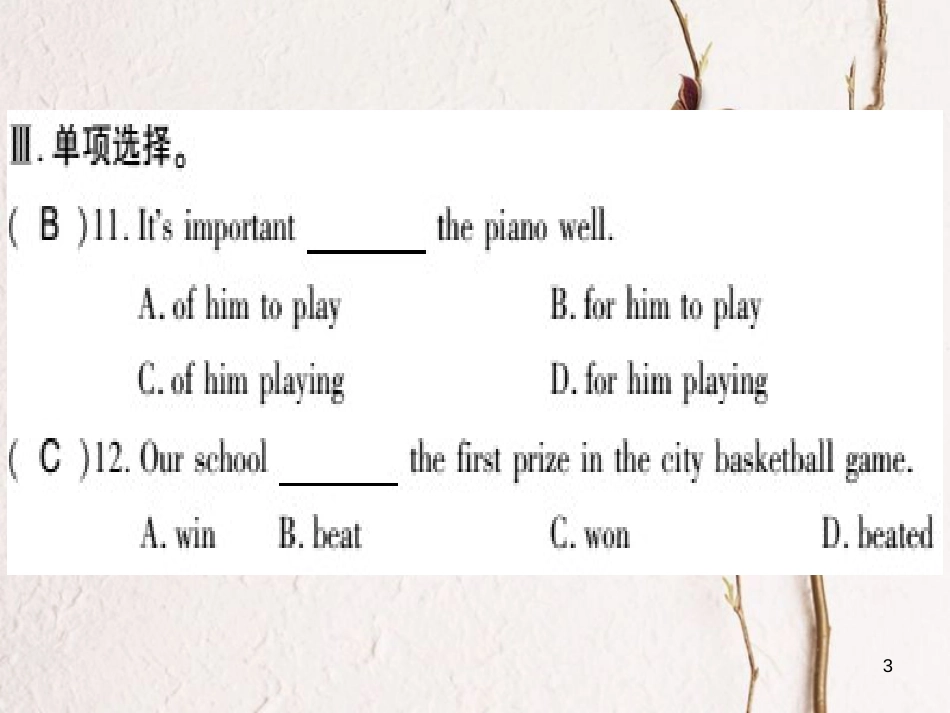 广西北部湾八年级英语上册 Module 3 Sports Unit 2 This year we practise more carefully习题课件 （新版）外研版_第3页