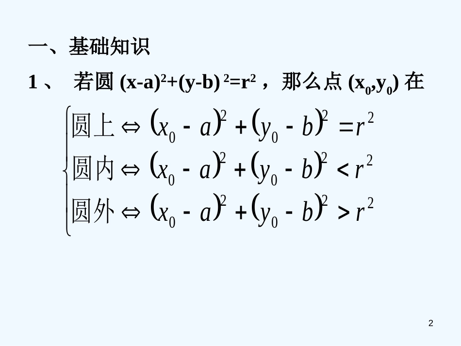 高中数学 第6课时 点与圆、直线与圆、圆与圆的课件 人教版第五册_第2页