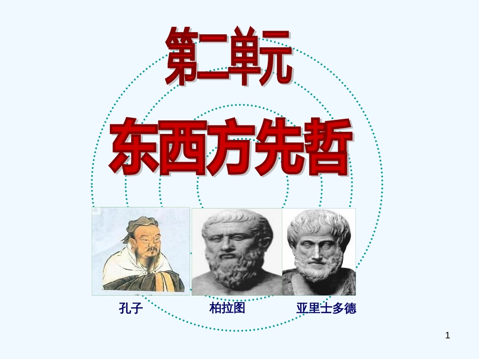 高中历史 东西方的先哲重要资料课件 新人教版选修4_第1页