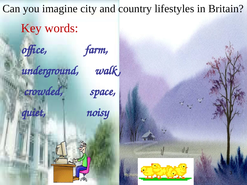 高中英语 Unit1 lesson 4 City and Country 北师大版必修1_第3页