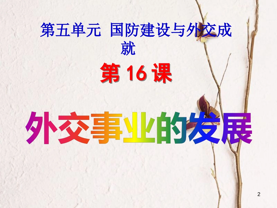 内蒙古鄂尔多斯康巴什新区八年级历史下册 第五单元 国防建设与外交成就《第16课 外交事业的发展》课件 新人教版_第2页