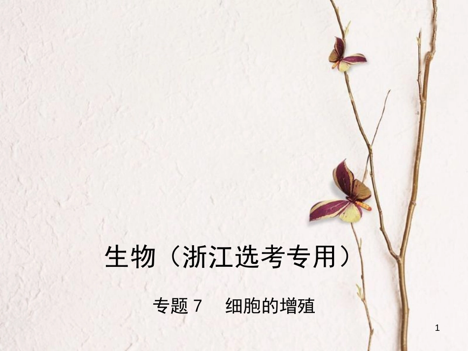 （B版，浙江选考专用）2019版高考生物总复习专题7细胞的增殖课件_第1页