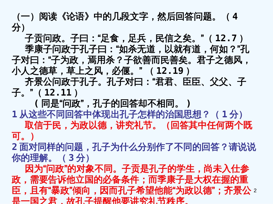 高中语文 《论语》选读试题精编课件 苏教版选修《论语孟子选读》_第2页