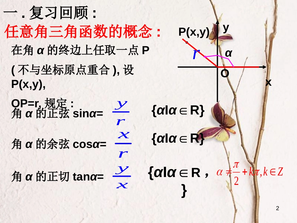 江苏省宿迁市高中数学 第一章 三角函数 1.1.2 任意角的三角函数课件3 苏教版必修4_第2页