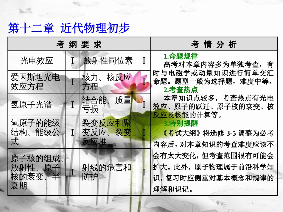 （新课标）高考物理总复习 第十二章 近代物理初步 第67课时 波粒二象性（双基落实课）课件_第1页