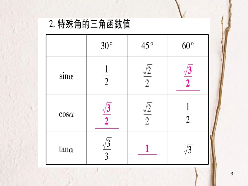 （安徽专版）中考数学总复习第一轮考点系统复习第4章三角形第5节锐角三角函数及其应用课件_第3页