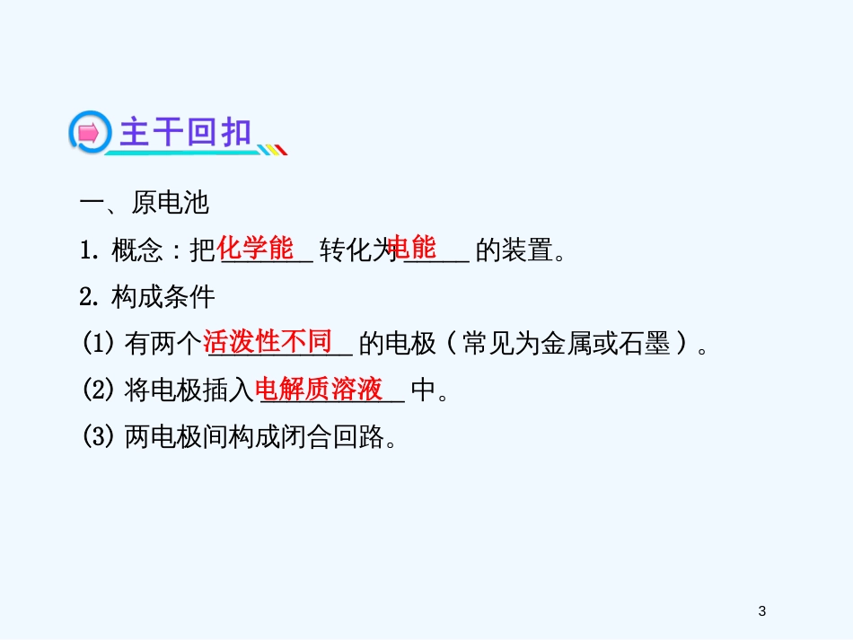 （全程复习方略）（安徽专用）高考化学 9.1 原电池 化学电源课件 新人教版_第3页