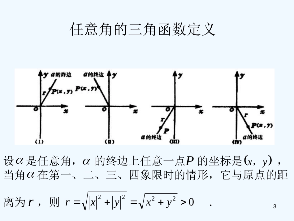 高中数学：《任意角的三角函数》专题教学指导课件（新人教版）_第3页