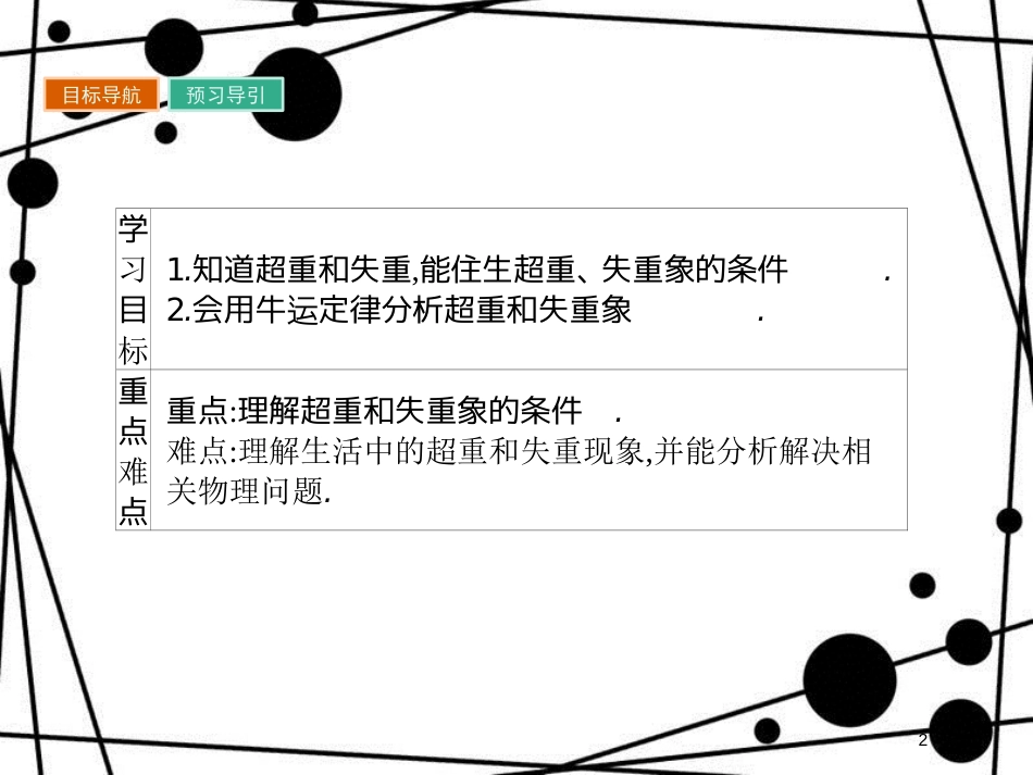 高中物理 第四章 力与运动 4.6 超重和失重课件 粤教版必修1_第2页