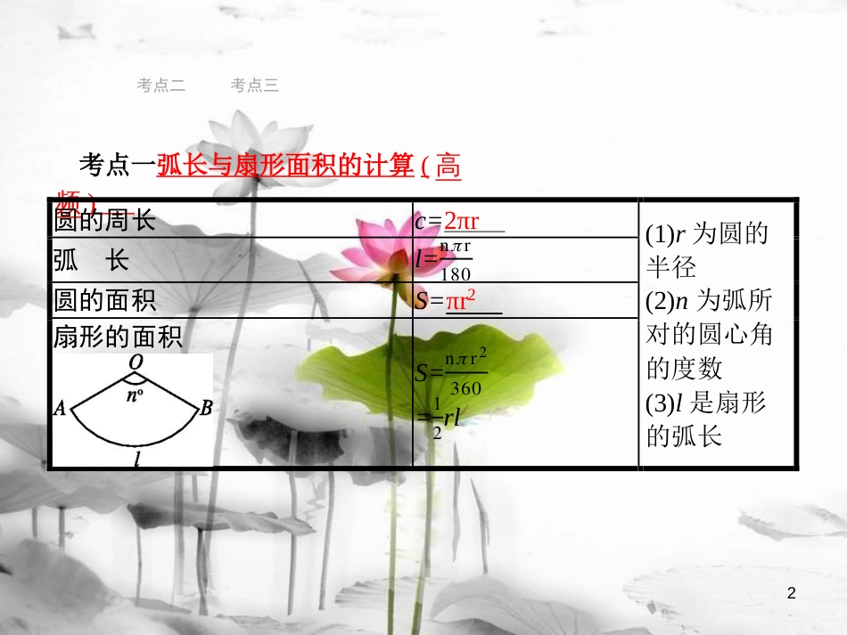 （安徽专版）中考数学总复习 第一篇 知识 方法 固基 第六单元 圆 24 与圆有关的计算课件_第2页