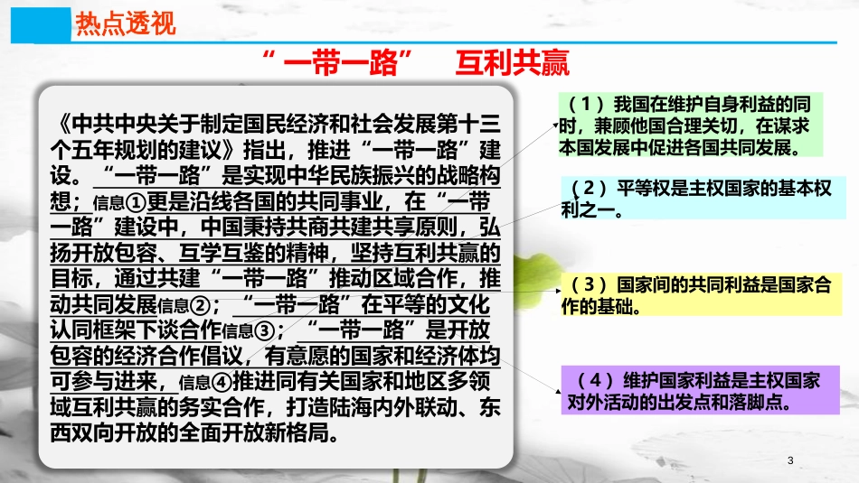 高考政治第八单元当代国际社会课时2维护世界和平促进共同发展热点突破一带一路互利共赢课件新人教版必修2_第2页