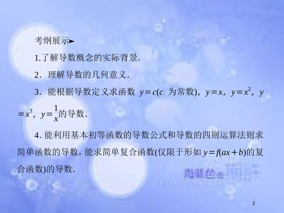 高考数学一轮复习 第三章 导数及其应用 3.1 变化率与导数、导数的计算课件 文 新人教A版_第2页