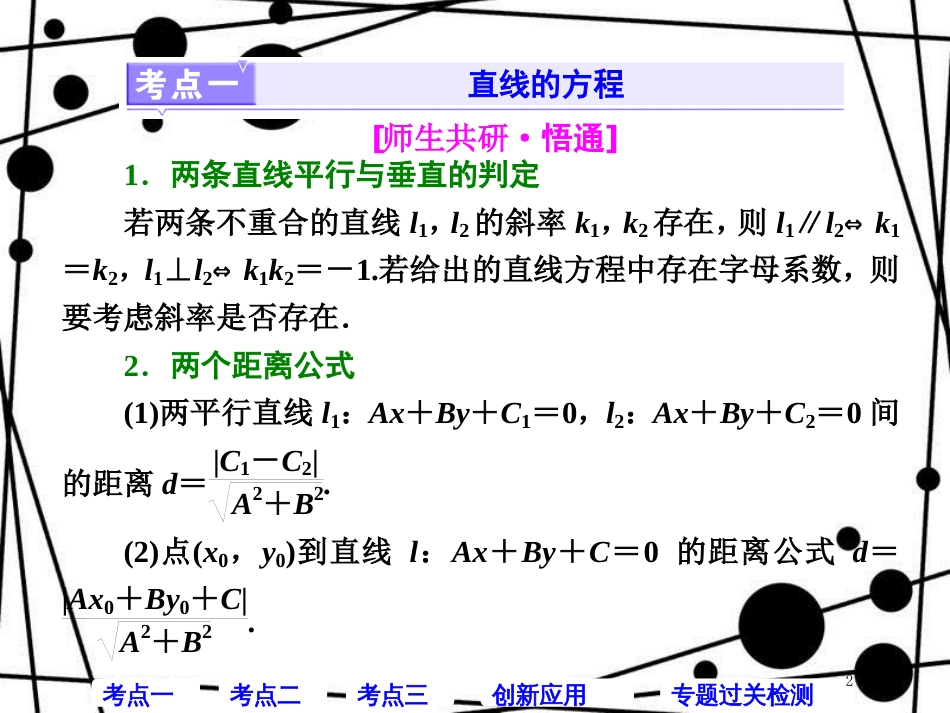 高考数学二轮复习 第一部分 层级二 75分的重点保分题精析精研 保分专题（八）直线与圆课件 文_第2页