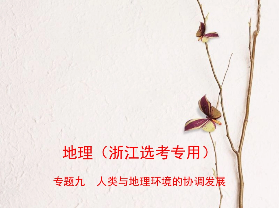 （B版，浙江选考专用）2019版高考地理总复习专题九人类与地理环境的协调发展课件_第1页