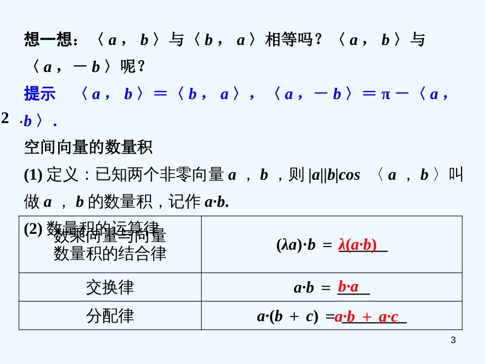 （新课程）高中数学《3.1.3 空间向量的数量积》课件 新人教A版选修2-1_第3页