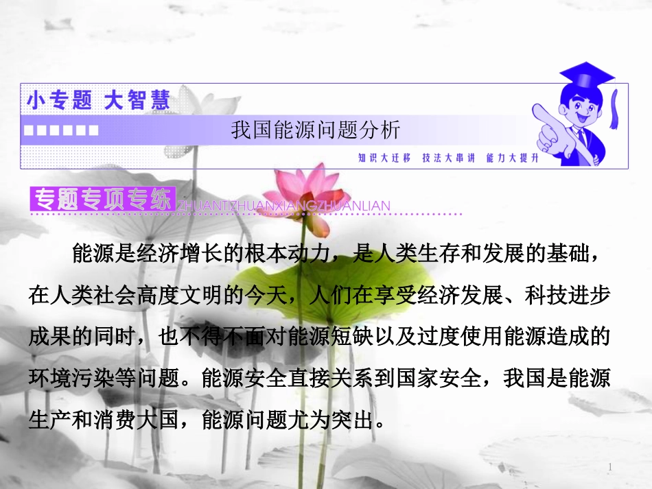 高中地理 第三单元 区域资源、环境与可持续发展 小专题大智慧 我国能源问题分析课件 鲁教版必修3_第1页