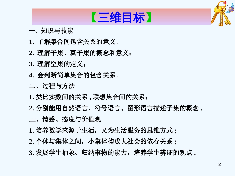 高中数学 集合间的基本关系参赛课件_第2页