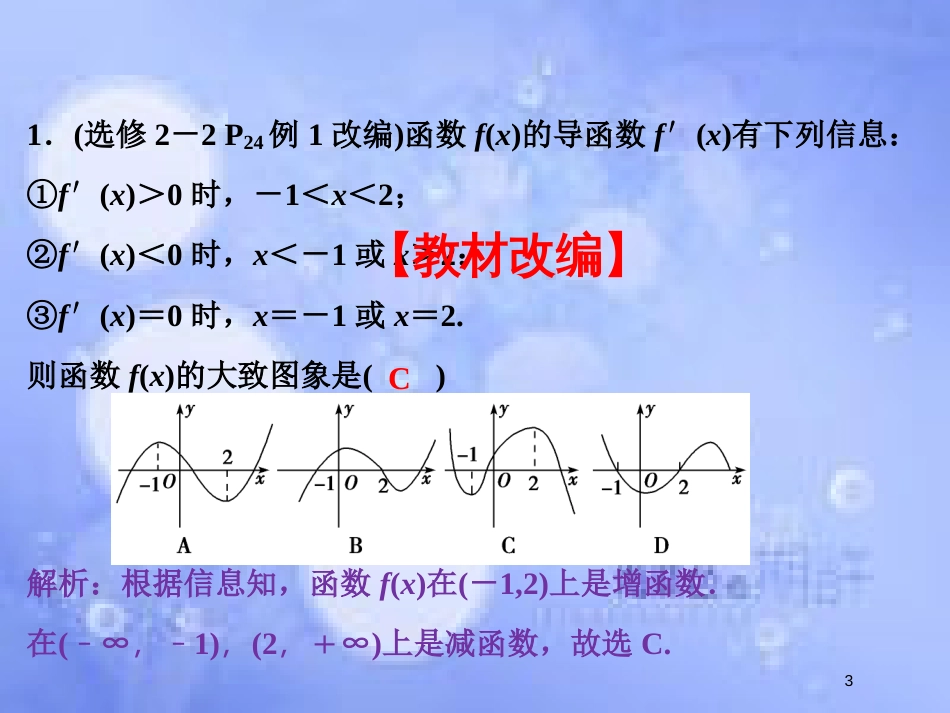 高考数学 导数及其应用：导数与函数的单调性题源探究课件_第3页