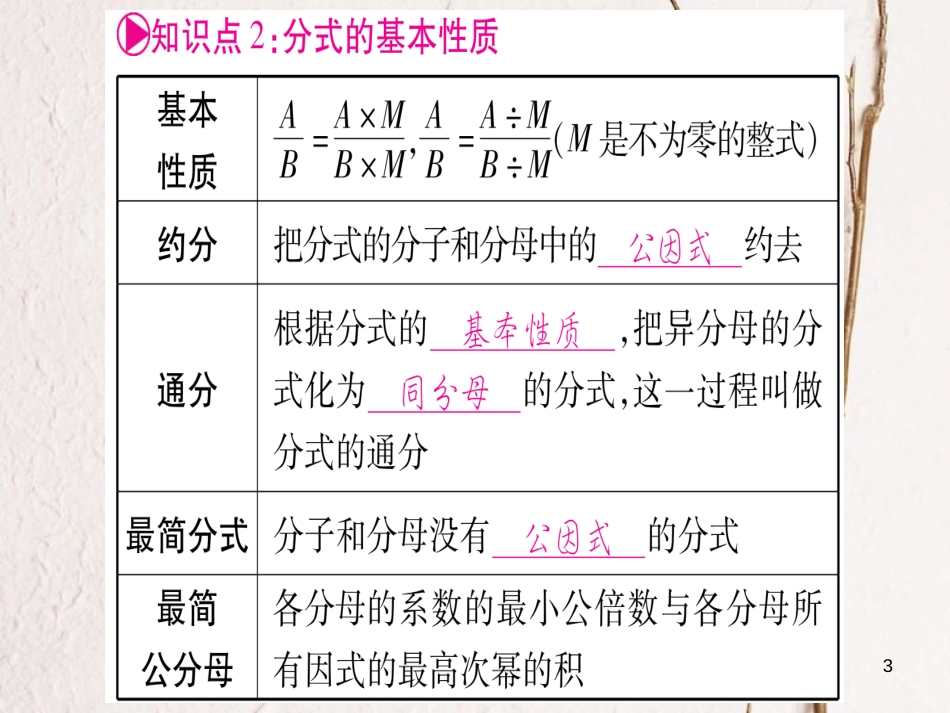 （安徽专版）中考数学总复习第一轮考点系统复习第1章数与式第3节分式课件_第3页