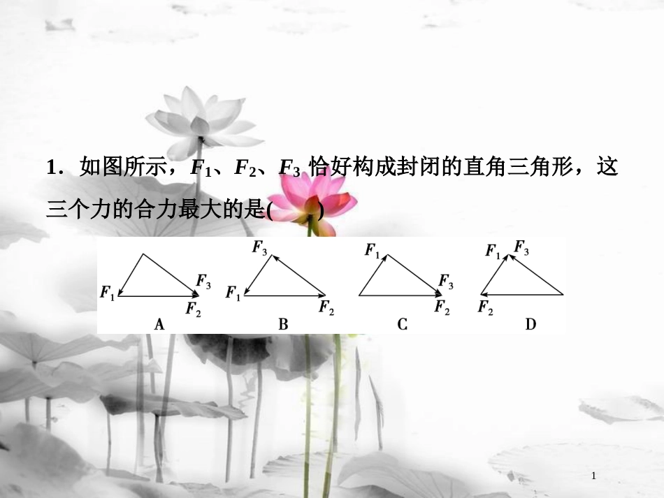 （新课标）高考物理一轮复习 第二章 相互作用 第二节 力的合成与分解随堂达标巩固落实课件_第1页
