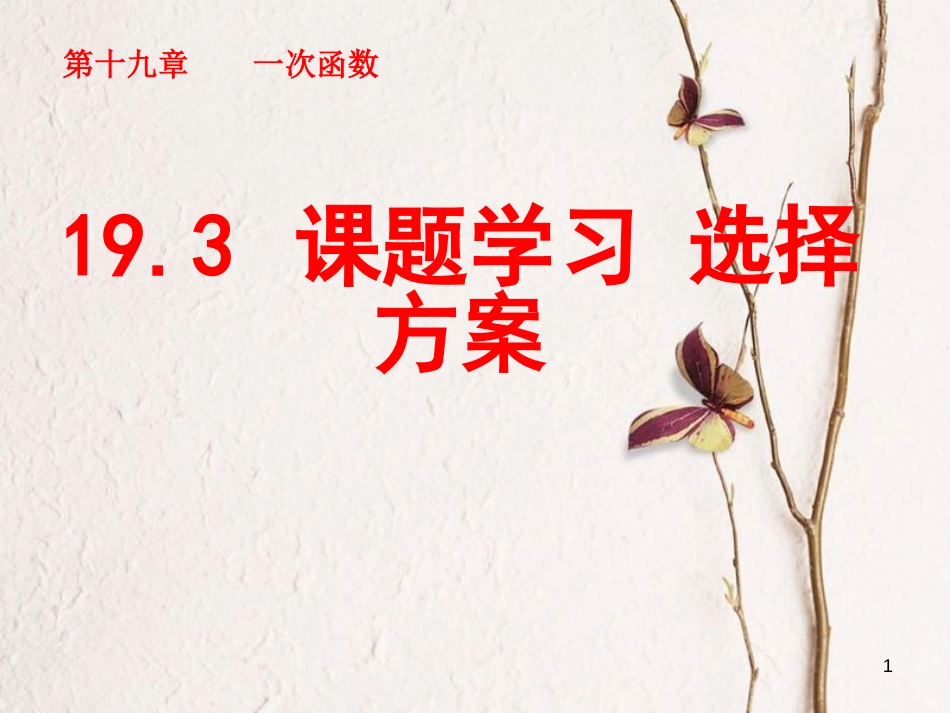 贵州省册亨县者楼镇八年级数学下册 19.3 课题学习 方案选择课件 （新版）新人教版_第1页