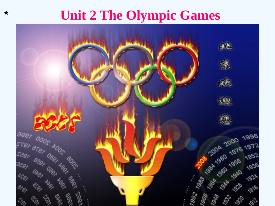 高中英语 Unit 2 The Olympic games-Warming up课件 新人教版必修2_第1页