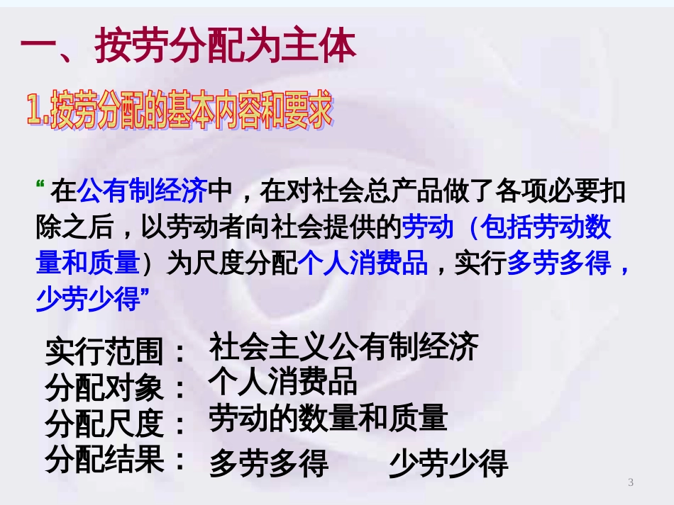 高中政治 按劳分配为主体，多种分配方式并存课件 新人教版必修1_第3页