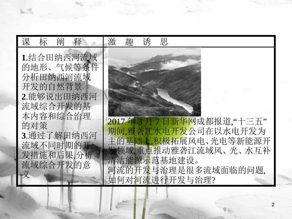 高中地理 第二章 区域可持续发展 2.3 流域综合治理与开发——以田纳西河流域为例课件 湘教版必修3_第2页