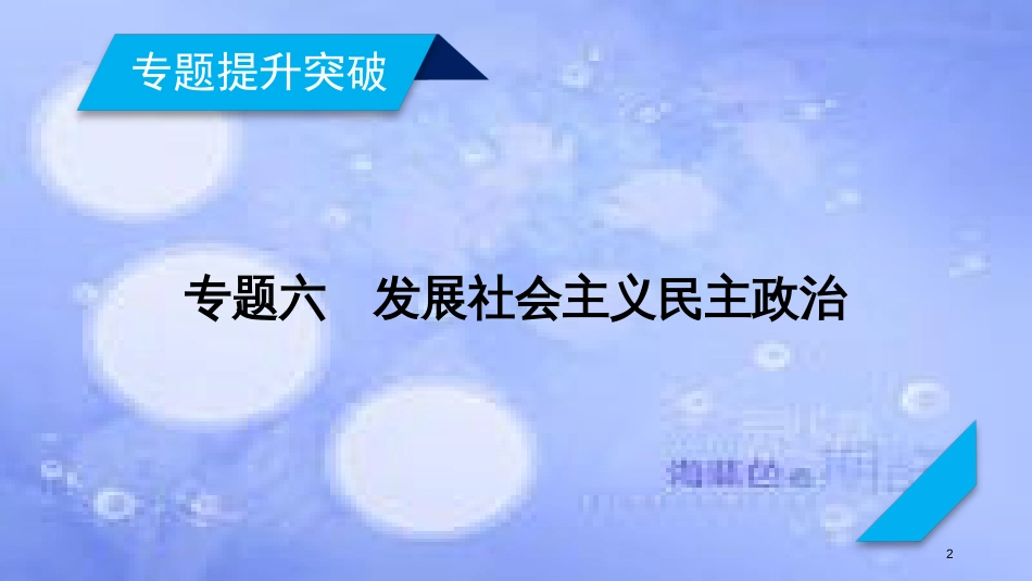 高考政治大二轮复习 专题6 发展社会主义民主政治课件_第2页