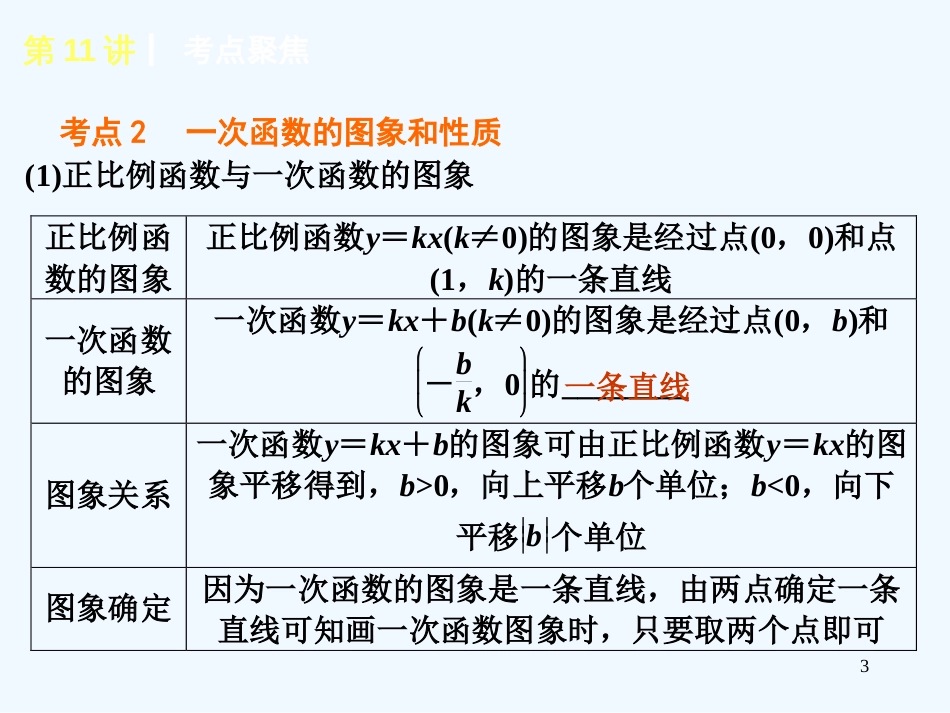 （新课标）中考数学查漏补缺第一轮基础复习第11讲一次函数的图象与性质课件华东师大版_第3页