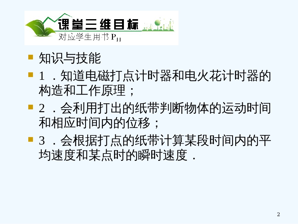 高中物理 用打点计时器测速度课件 新人教版必修1_第2页