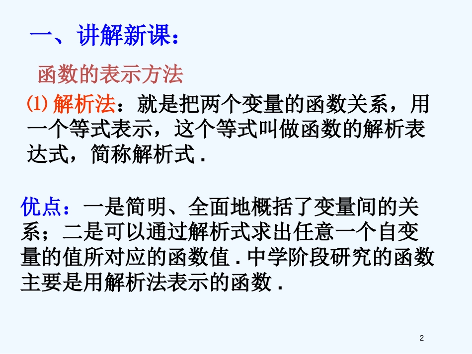 高中数学 1.2.2函数的表示法(1)精品课件 新人教A版必修1_第2页