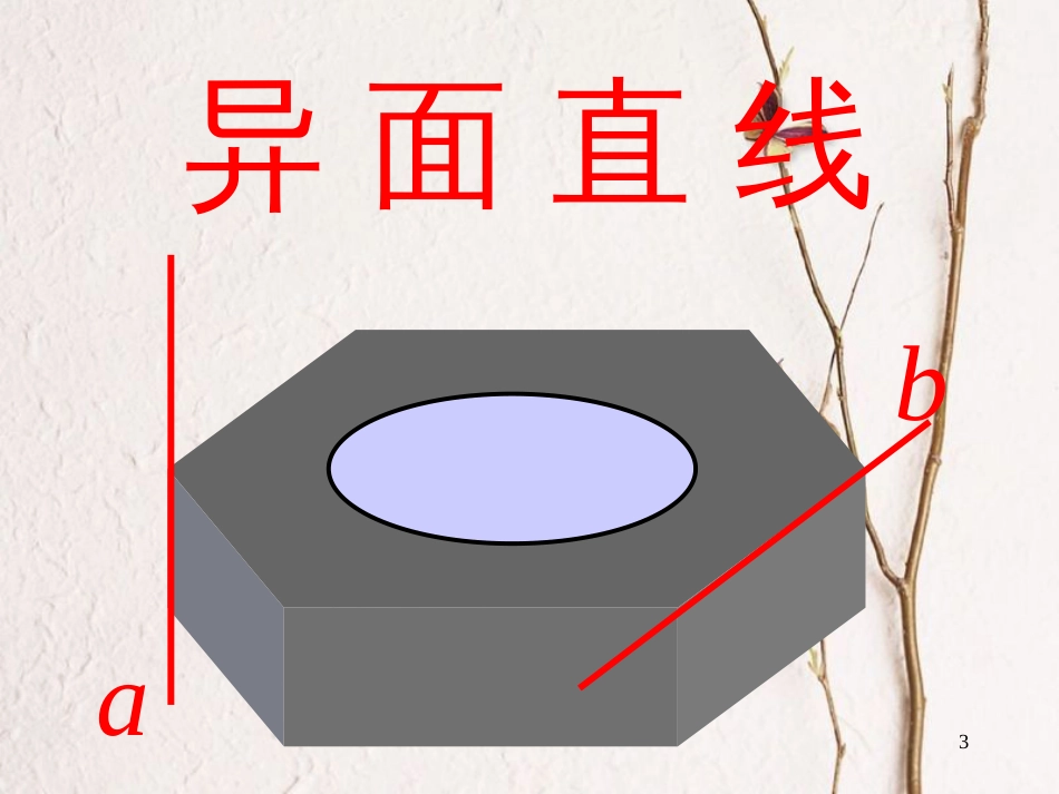 江苏省宿迁市高中数学 第1章 立体几何初步 1.2.1.1 空间两条直线的位置关系 异面直线课件 苏教版必修2_第3页