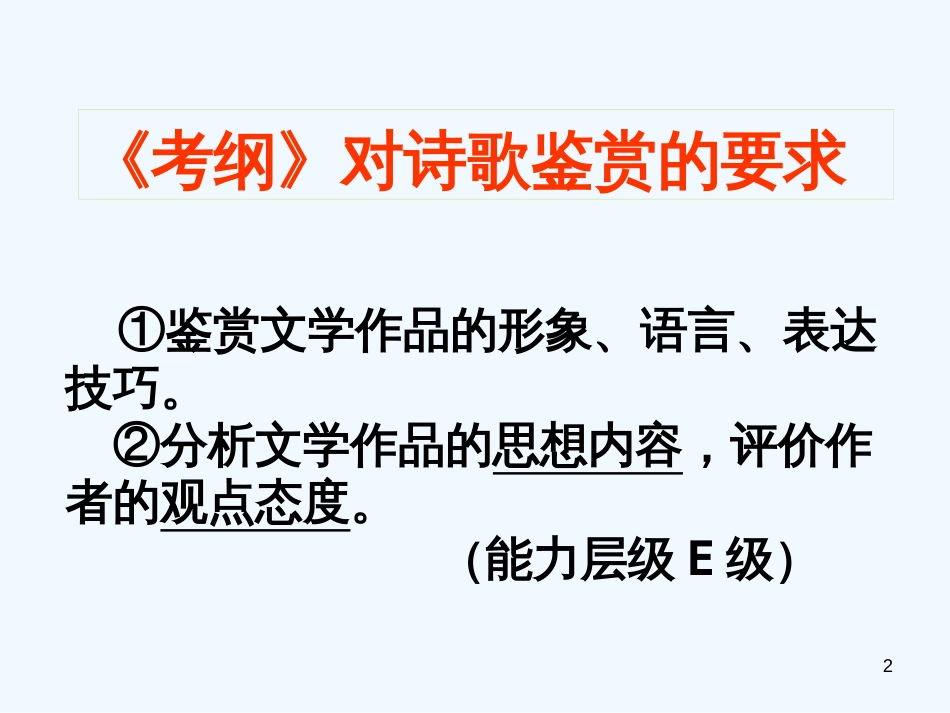 高考语文 诗歌鉴赏——思想内容课件 新人教版_第2页