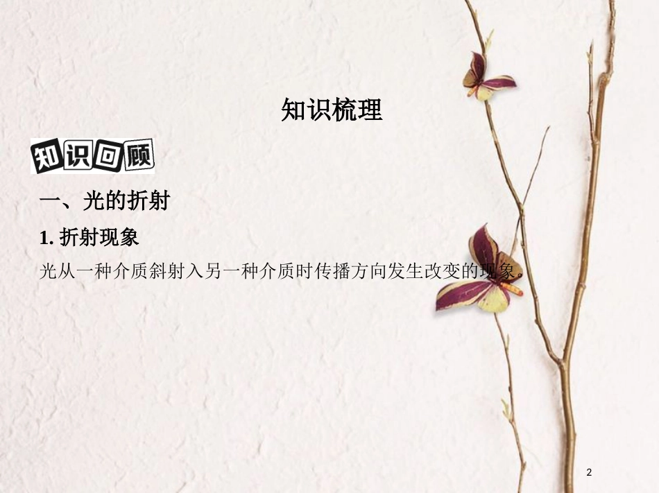 （北京专用）2019版高考物理一轮复习第十五章光学第1讲光的折射全反射和色散课件_第2页
