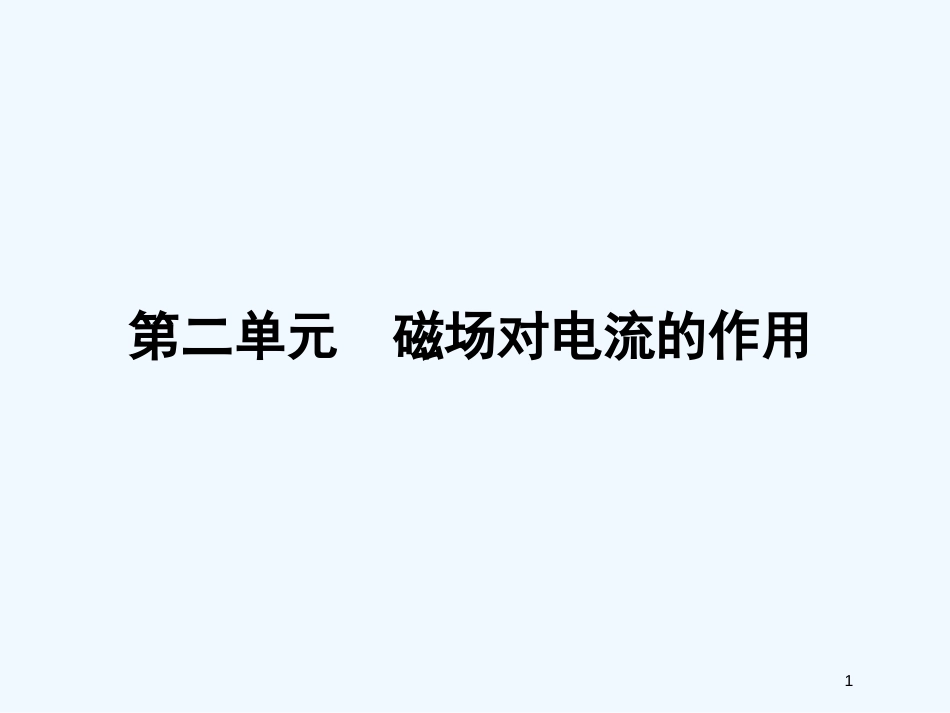 高考物理 第八章 第二单元 磁场对电流的作用课时训练营课件_第1页