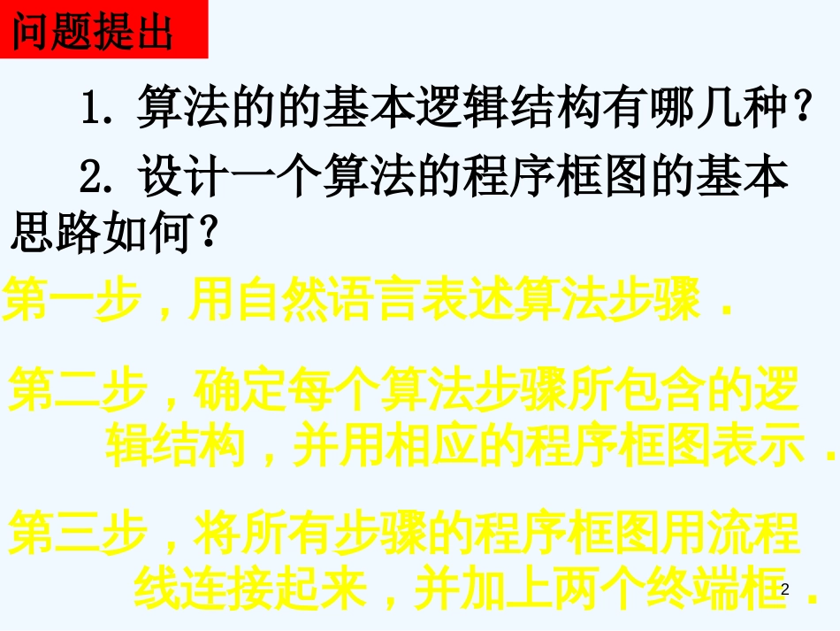 高中数学 1.2.1《输入、输出、赋值语句》课件 新人教A版必修3_第2页