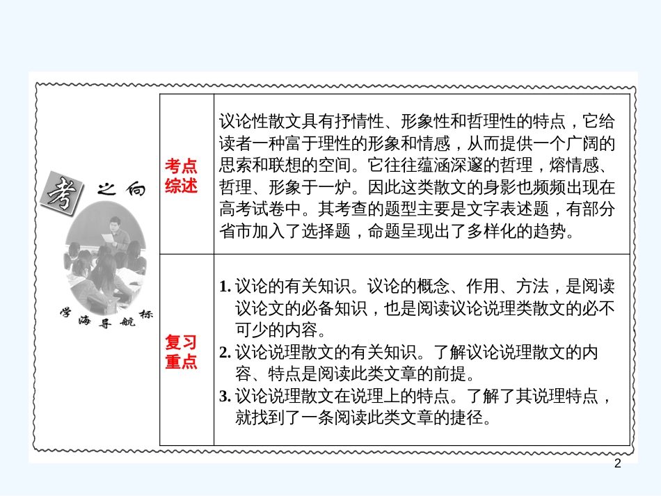 高考语文 议论说理散文专题突破复习课件 新人教版_第2页