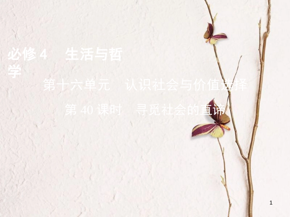 高考政治第十六单元认识社会与价值选择第40课时寻觅社会的真谛课件_第1页