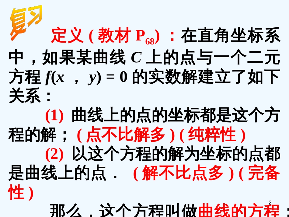 高二数学 7.5 曲线和方程课件_第2页