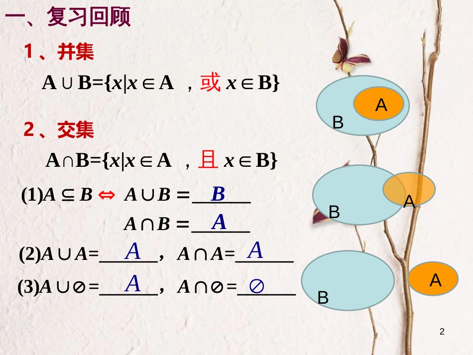 四川省眉山市高中数学 第一章 集合与函数概念 1.1.3 集合的基本运算（第2课时）课件 新人教A版必修1_第2页