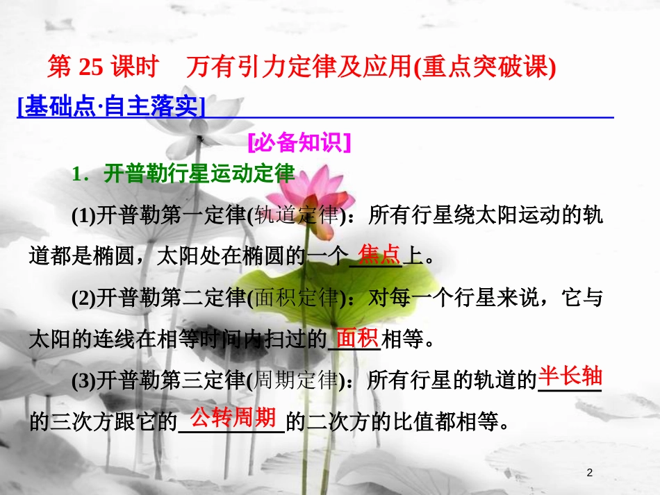 （新课标）高考物理总复习 第五章 万有引力与航天 第25课时 万有引力定律及应用（重点突破课）课件_第2页